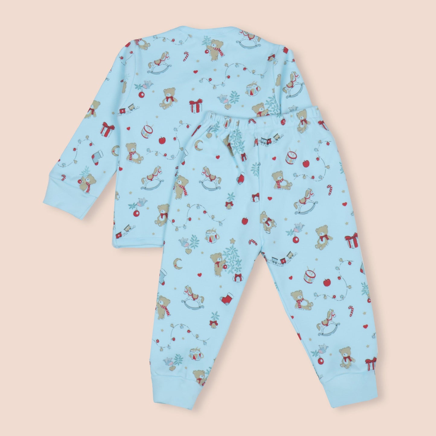 Pink Rabbit Cozy Sky Blue Pyjama Set Snuggle-ready Fun for Every Little Dreamer!