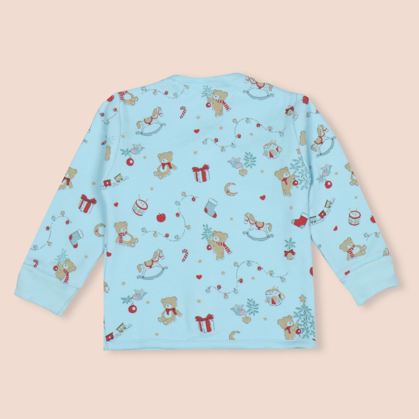 Pink Rabbit Cozy Sky Blue Pyjama Set Snuggle-ready Fun for Every Little Dreamer!
