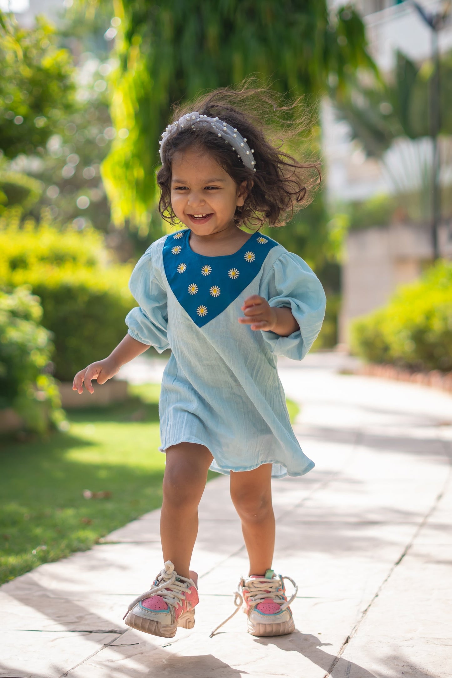Peekaaboo Girls Embroidered Cotton One-Piece Frock – Comfort+ Full Sleeves, Round Neck with Back Buttons – Fashion, Festival, Formal & Party Wear for Pre-Summer & Summer