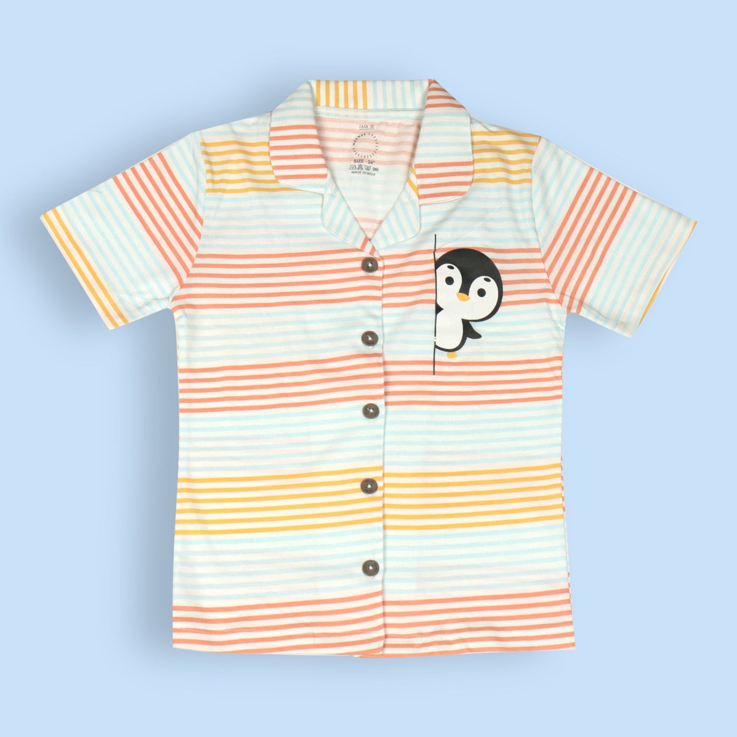 Cute & Cozy Penguins of Bengaluru: Light Blue Comfort Nightwear for Girls