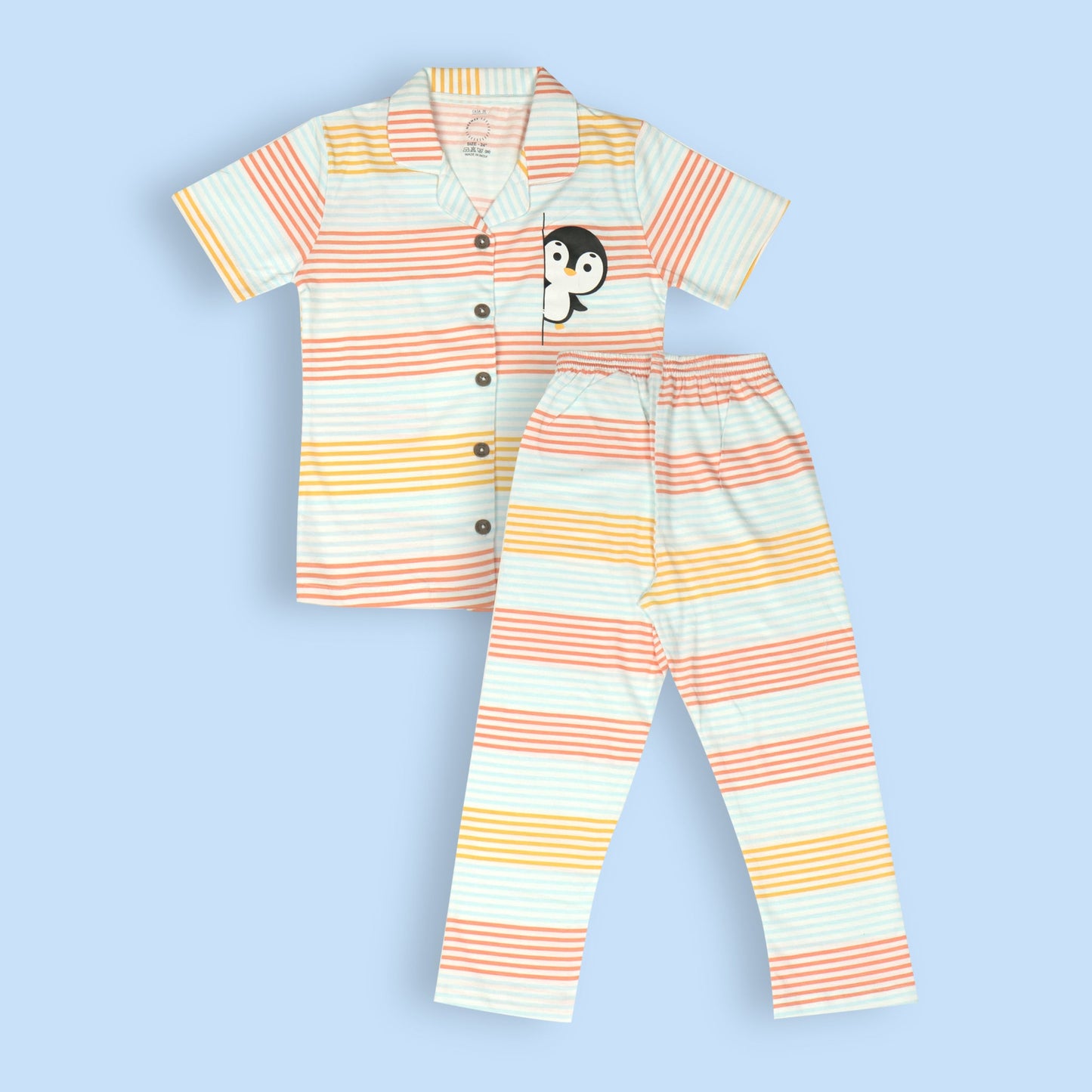 Cute & Cozy Penguins of Bengaluru: Light Blue Comfort Nightwear for Girls