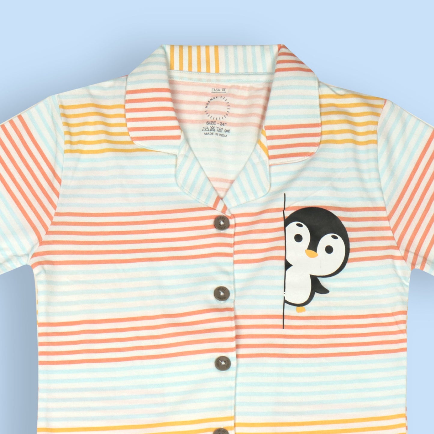 Cute & Cozy Penguins of Bengaluru: Light Blue Comfort Nightwear for Girls