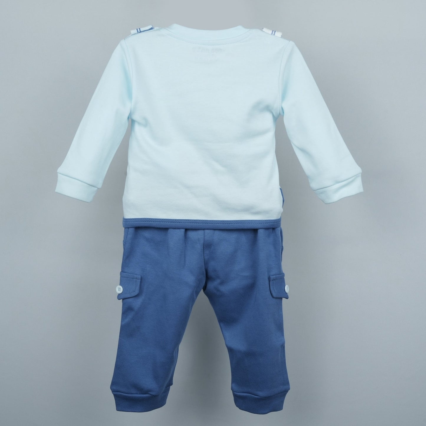 Sky Blue Style: The Embroidered T-Shirt and Jogger Fit Combo