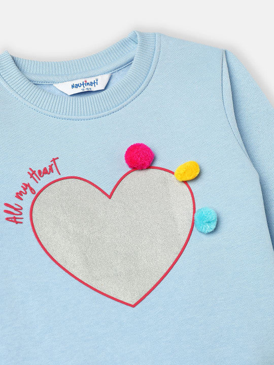 All My Heart' Sky Blue Fleece Pullover