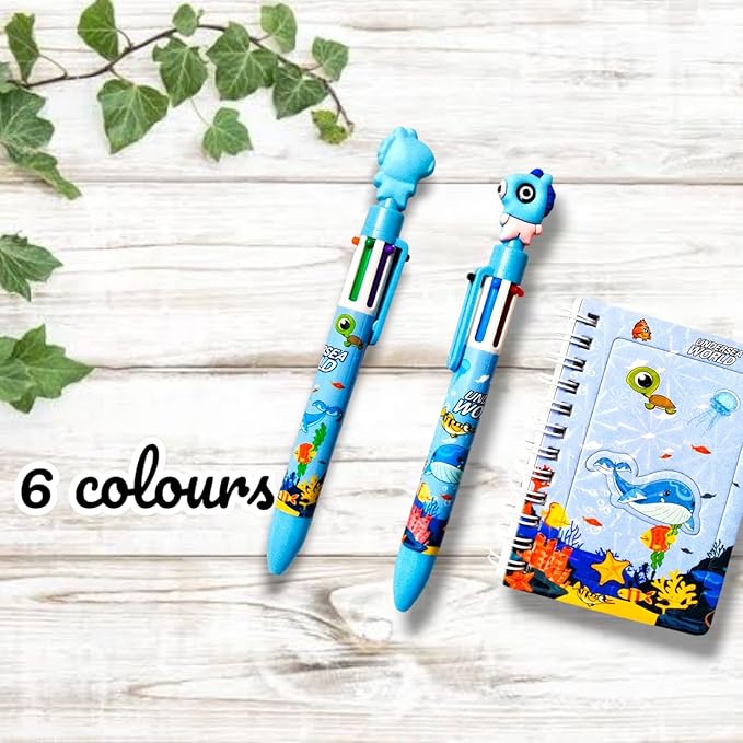 Pencil Space Stationery Set – Eraser, Sharpener & Colors – Gift (Pink)