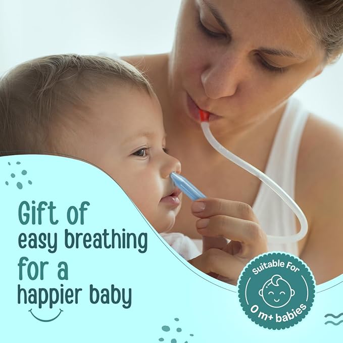 LuvLap Baby Nasal Aspirator 0-5 Years with Snotsucker Mechanism (Blue)