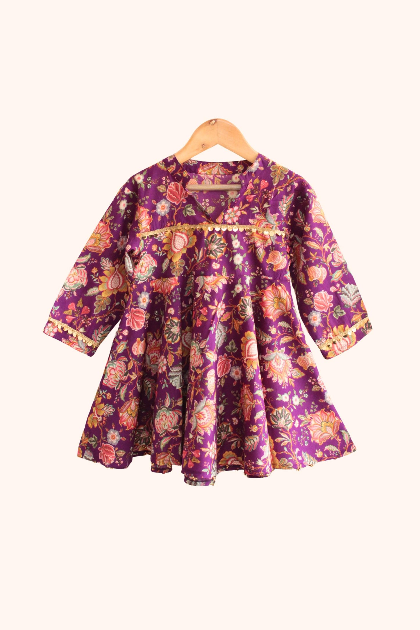 Girls' Kesari Pure Cotton Ethnic Set – Soft, Traditional Outfit for Festive Occasions