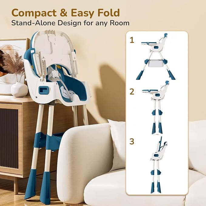 R for Rabbit Sugar Doodle Plus High Chair – 4-in-1 Convertible Baby High Chair – Indigo Dye