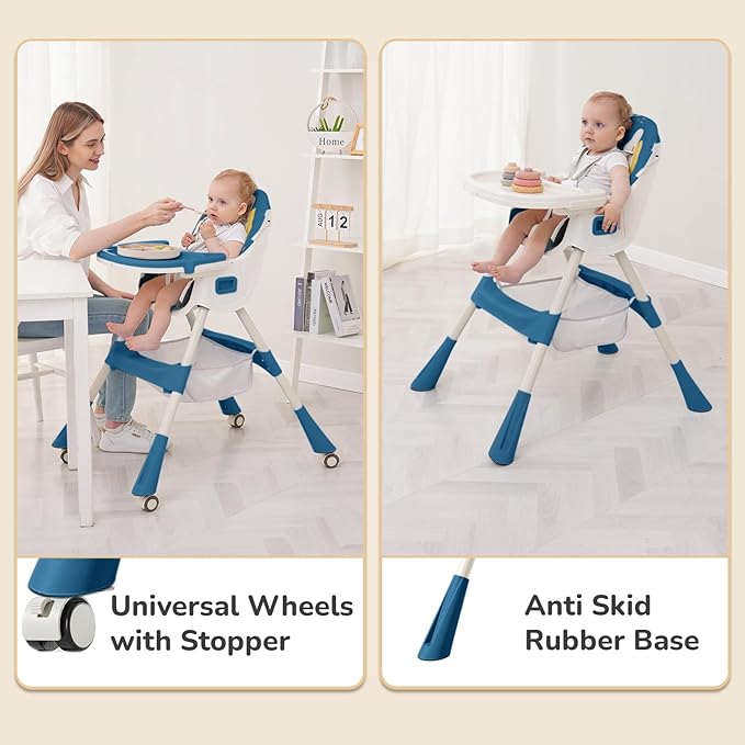 R for Rabbit Sugar Doodle Plus High Chair – 4-in-1 Convertible Baby High Chair – Indigo Dye