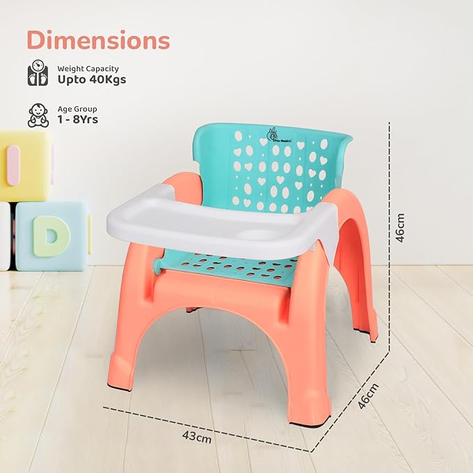 R for Rabbit Jelly Bean Kids Table and Chair Set – Durable, Child-Safe Furniture for Toddlers – Green Peach