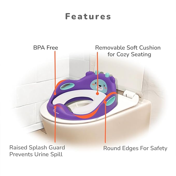 R for Rabbit Minimo Teddy Potty Seat for Toddlers – Cute, Comfortable & Safe Potty Training Chair – Purple Green