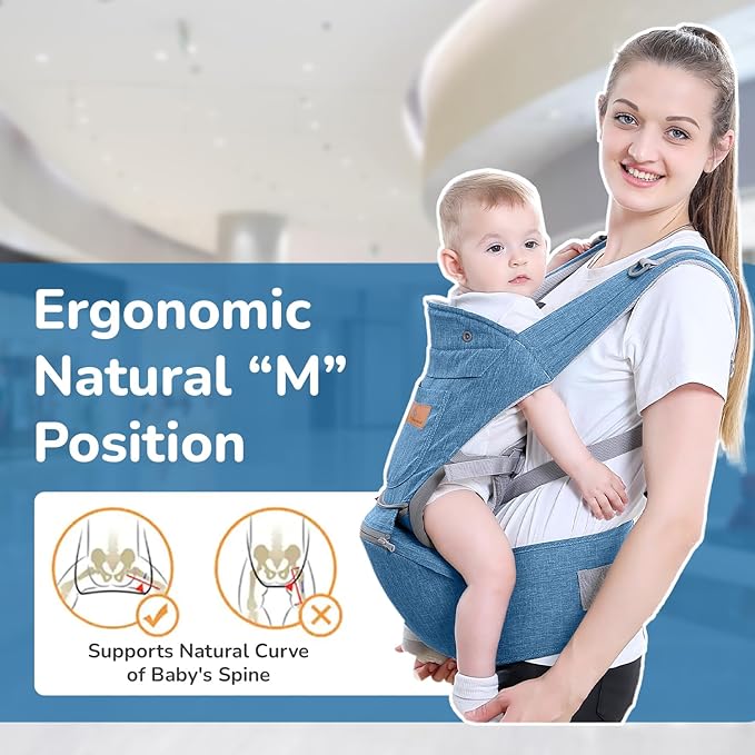 Safety Certified R for Rabbit Upsy Daisy Ergo Baby Carrier – 8-in-1 Ergonomic Design with Breathable Fabric & Adjustable Lumbar Support