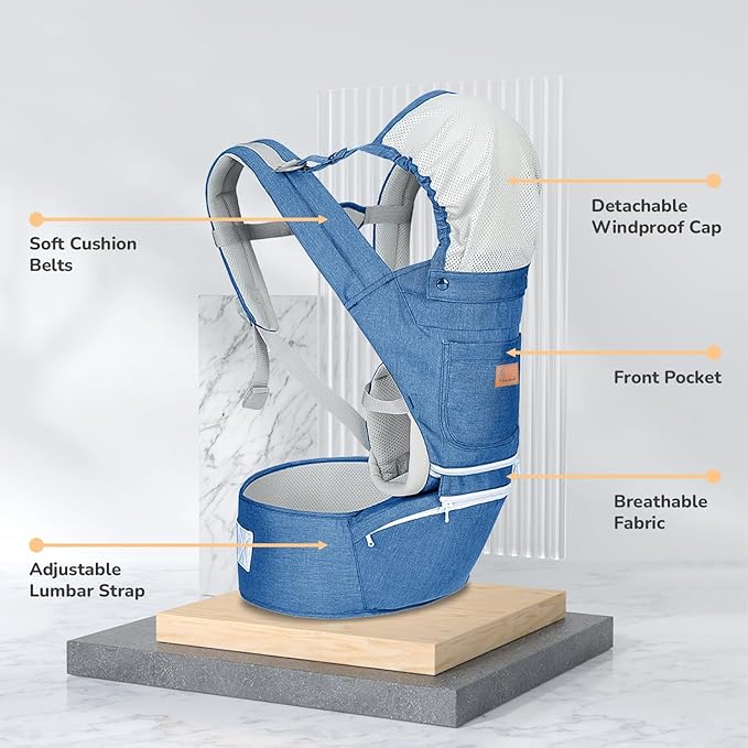 Safety Certified R for Rabbit Upsy Daisy Ergo Baby Carrier – 8-in-1 Ergonomic Design with Breathable Fabric & Adjustable Lumbar Support
