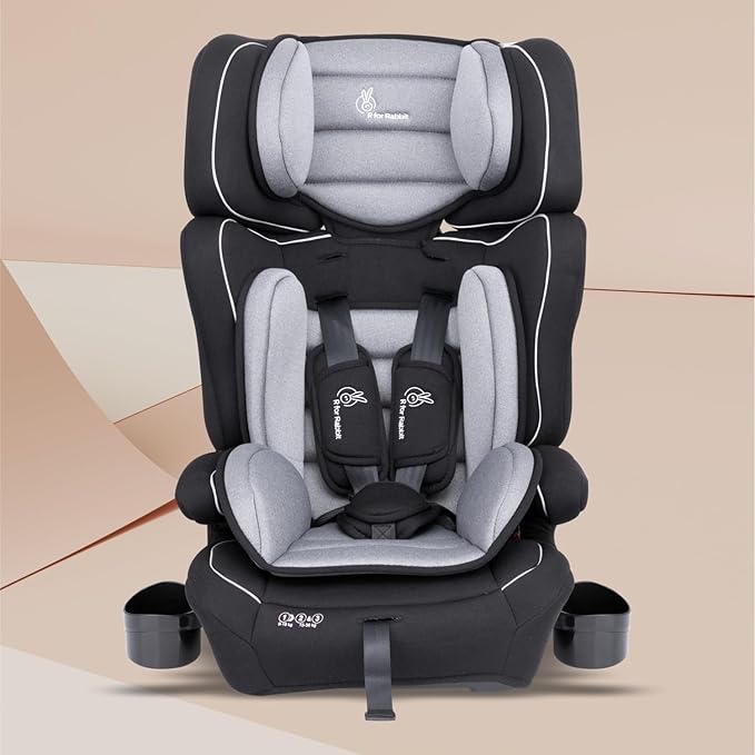 R for Rabbit Ride-On with Storage – 8 kg, Smart Auto-Fold, EN 1888 Certified, 360° Rotatable Seat, Compact Travel-Friendly Design – Black