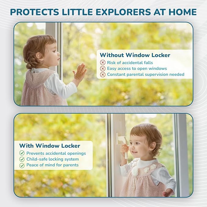 R for Rabbit Protector Plus Window Locker – Child Safety Lock for Windows – Easy Installation – Durable & Non-Toxic – White
Locker - Safety - White