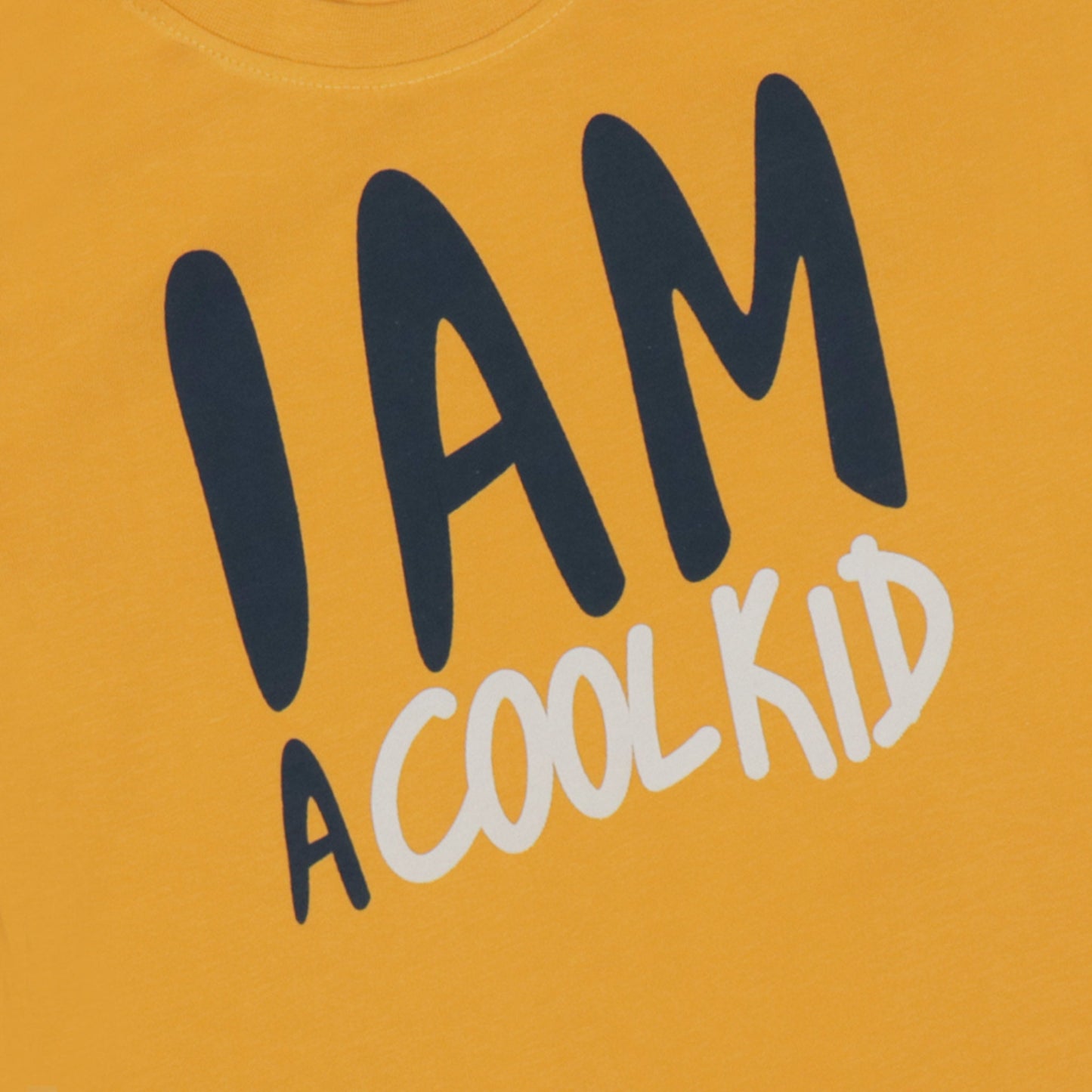 Orange ‘I AM A COOL KID’ T-Shirt – NIOMODA Boys’ Full Sleeves, Soft Cotton Comfort+ for Outdoor Play & Fun
