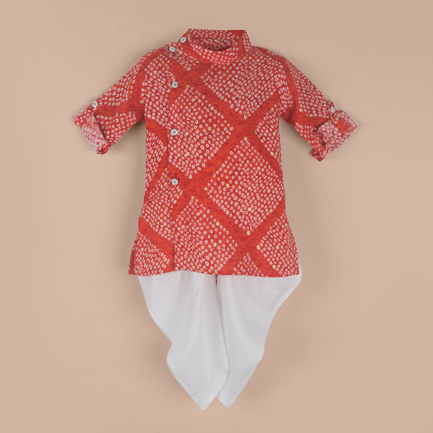 Desi Cool Kid – Orange Ethnic Kurta Pyjama Outfit