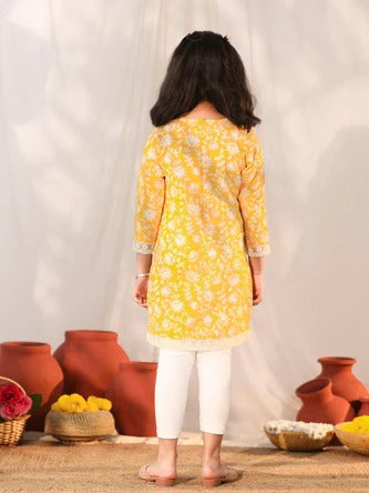 Sunshine Style: Orange Kurti with Leggings