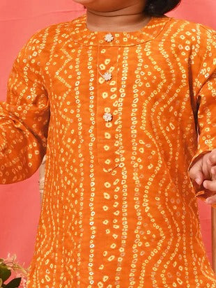 Elegant Maharaja – Boys’ Orange Ethnic Wear Combo