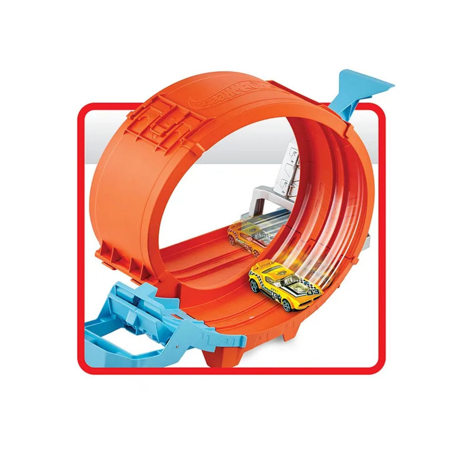 Hot Wheels Loop Stunt Champion Track Set – Dual Loop, Spring Ramp & 1 Car (Orange)