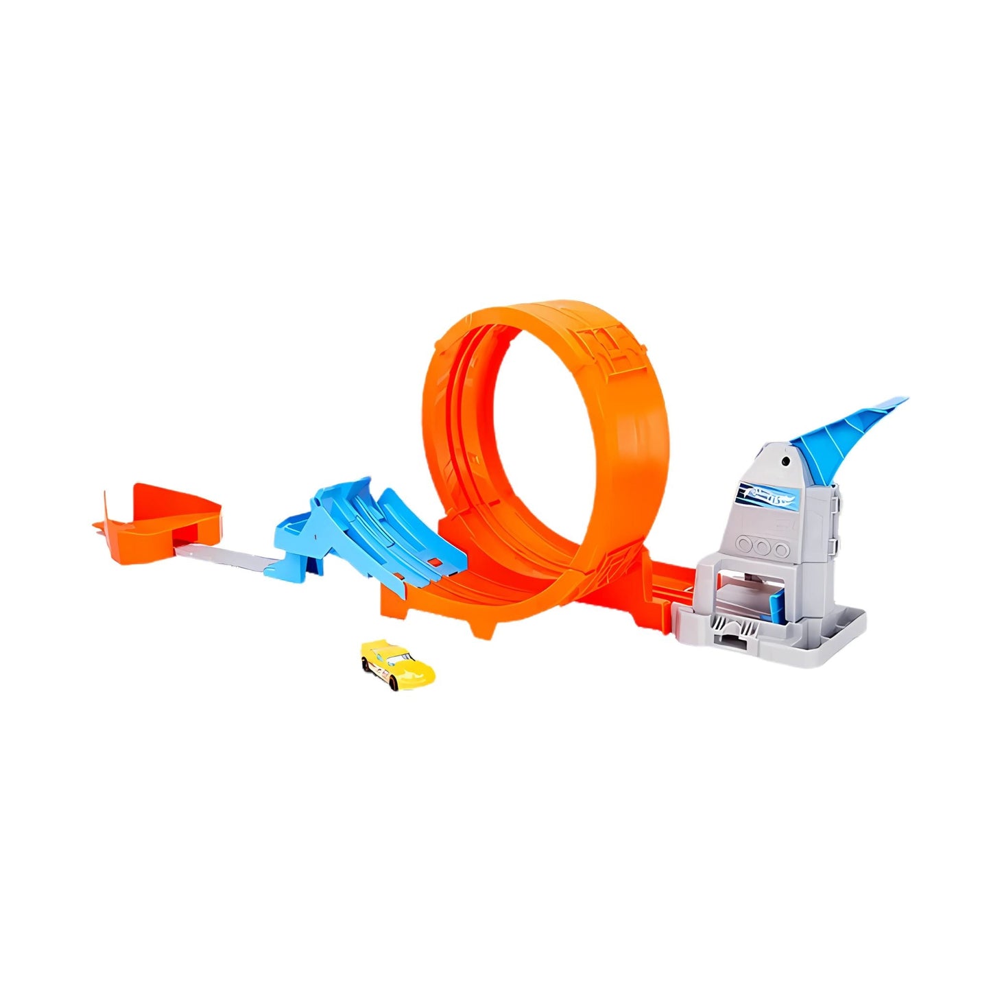 Hot Wheels Loop Stunt Champion Track Set – Dual Loop, Spring Ramp & 1 Car (Orange)
