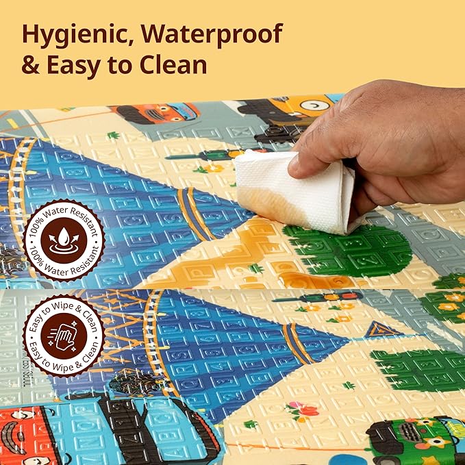 LuvLap Wild Woods Double-Sided Waterproof Baby Floor Mat | Reversible, Cushioned & Multicolor Play Mat for Crawling, Tummy Time & Toddlers