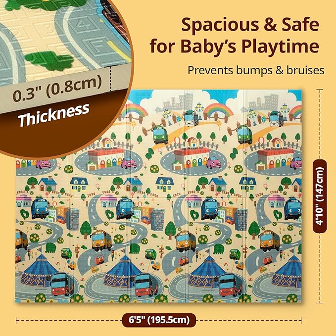 LuvLap Wild Woods Double-Sided Waterproof Baby Floor Mat | Reversible, Cushioned & Multicolor Play Mat for Crawling, Tummy Time & Toddlers
