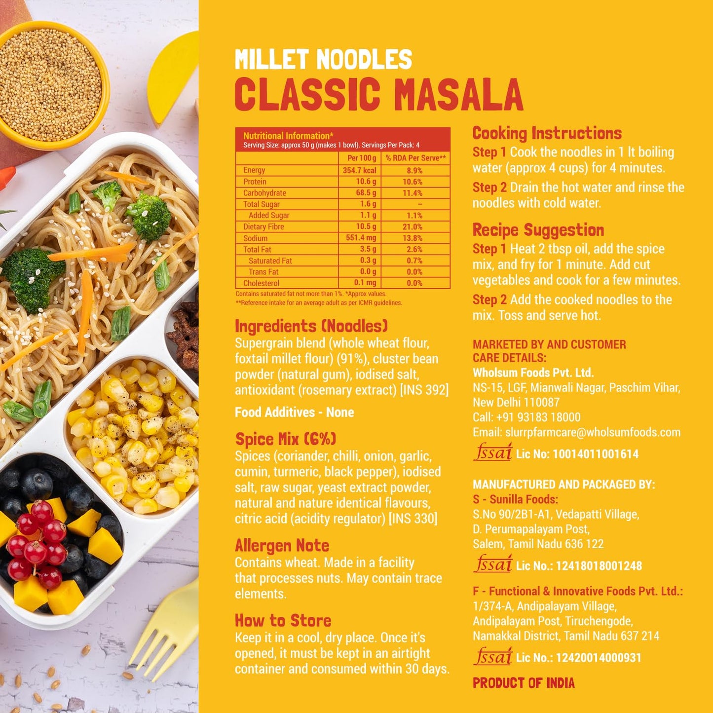 Slurrp Farm No Maida Mild Millet Noodles - Combo (Pack of 2)