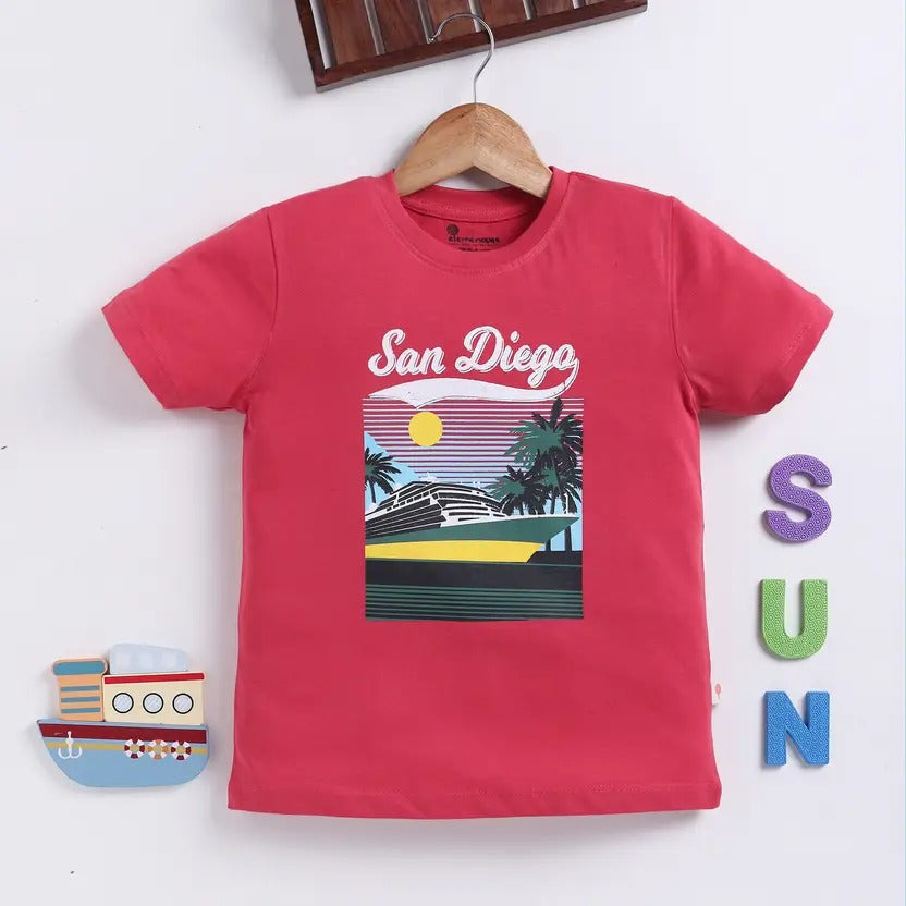 Bold & Bright – Green + Rust Orange Boys’ Tee Set