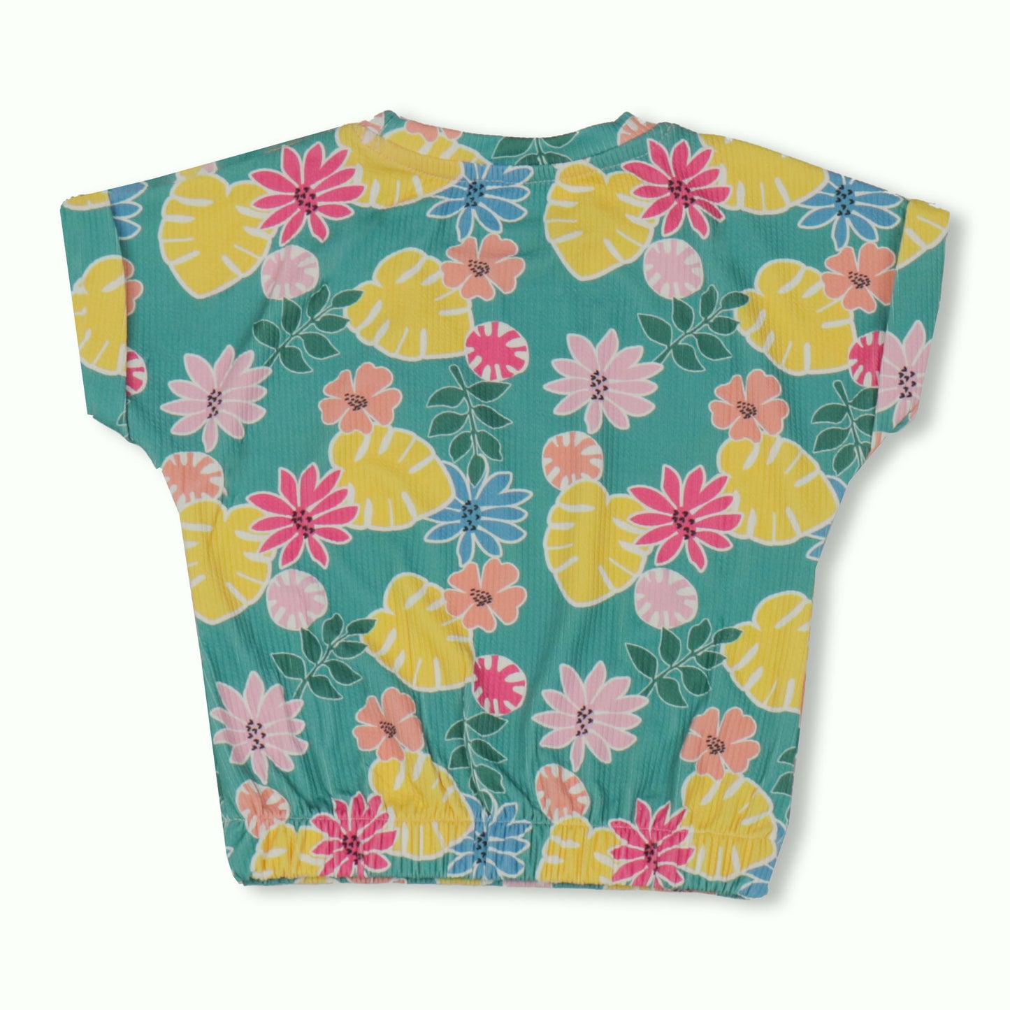 NIOMODA Girls’ Green Summer Set – Featherlite Flower Print Top, Comfy Shorts & Skirt, Sleeveless Cotton Rib Style