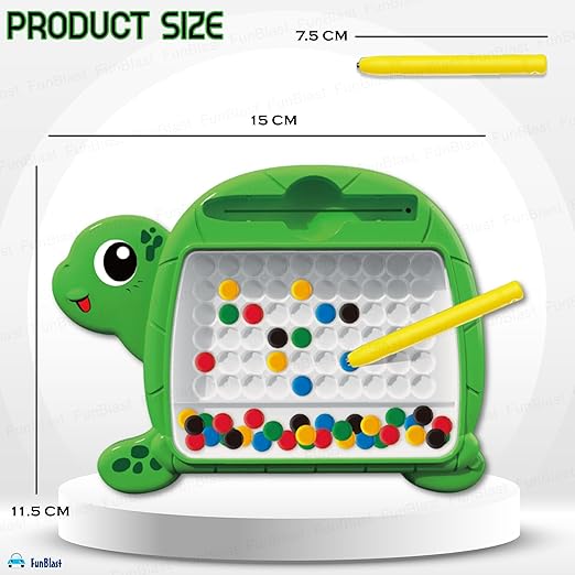 Magnetics Beads Board Game for Kid MagPad Educational Learning Toys for Kids Magnetic Dot Art Game Magnetic Drawing Board Magnetic Suction Drawing Pad for Kids (Turtle)