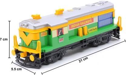 Centy Locomotive Train Engine- Green Yellow- Looks Like Real Train Engine- Pull Back Action- 8 Wheel Train Toy for Toddler