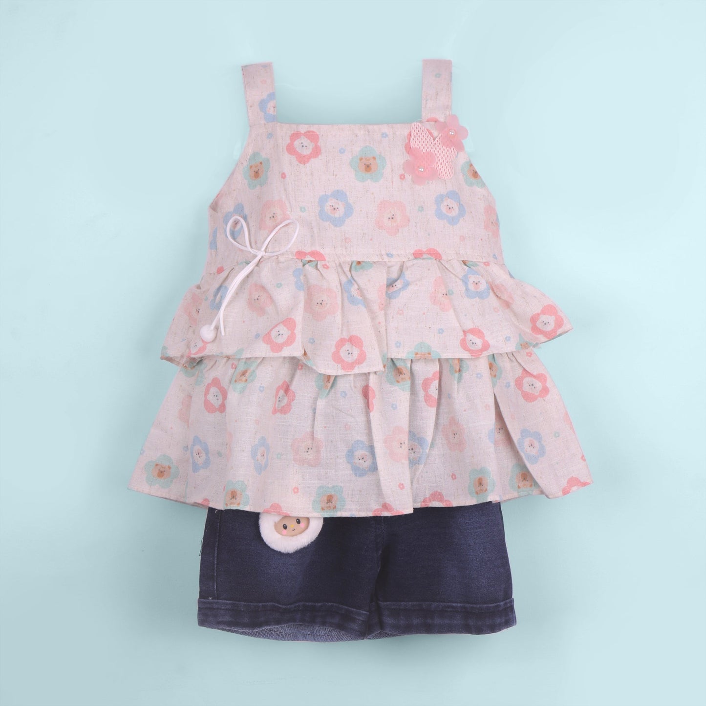 Twinkle in Peach – Girls’ Summer Print Set