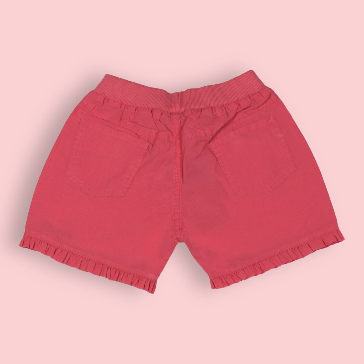 OlioKids Girls Cotton Blend Elasticated Pull-On Shorts - Dark Pink