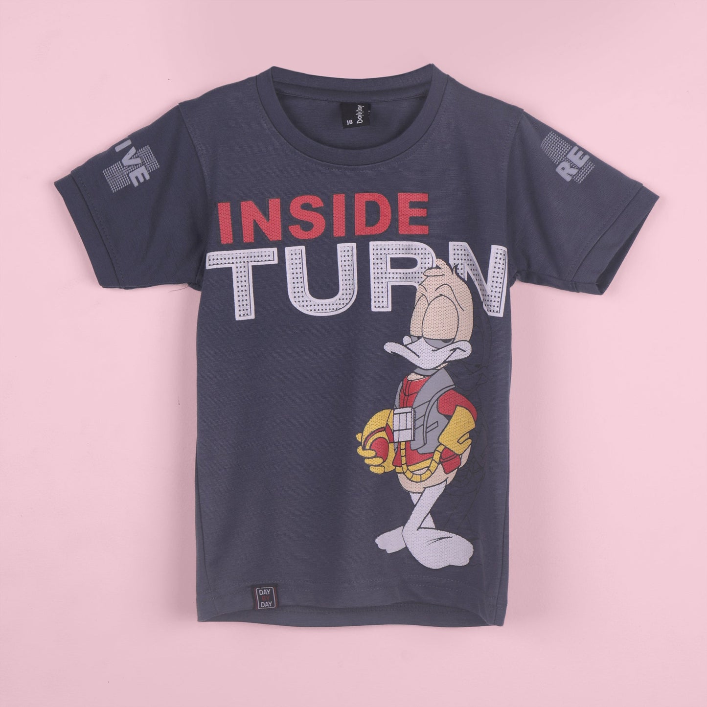 Day by Day Boys’ Grey T-Shirt & Shorts Set – Inside Turn Print