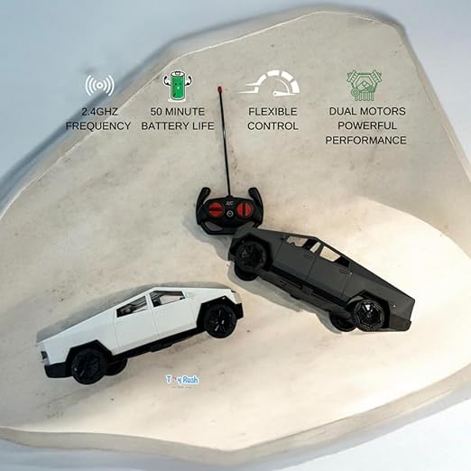 Rush Remote Control Car for Kids Tesla Cybertruck High Speed RC with 2.4GHz Long Battery Life Light Effects Runs On All-Terrain 1:14 Rc CarMulticolor