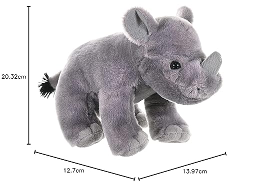 Wild Republic Mini Baby Rhino – Soft Plush Stuffed Animal Toy for Kids