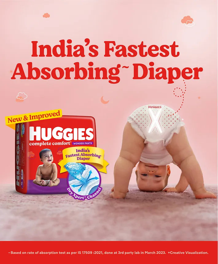 Huggies Complete Comfort Wonder Baby Diaper Pants, Extra Large (XL) Size, 13 Pieces