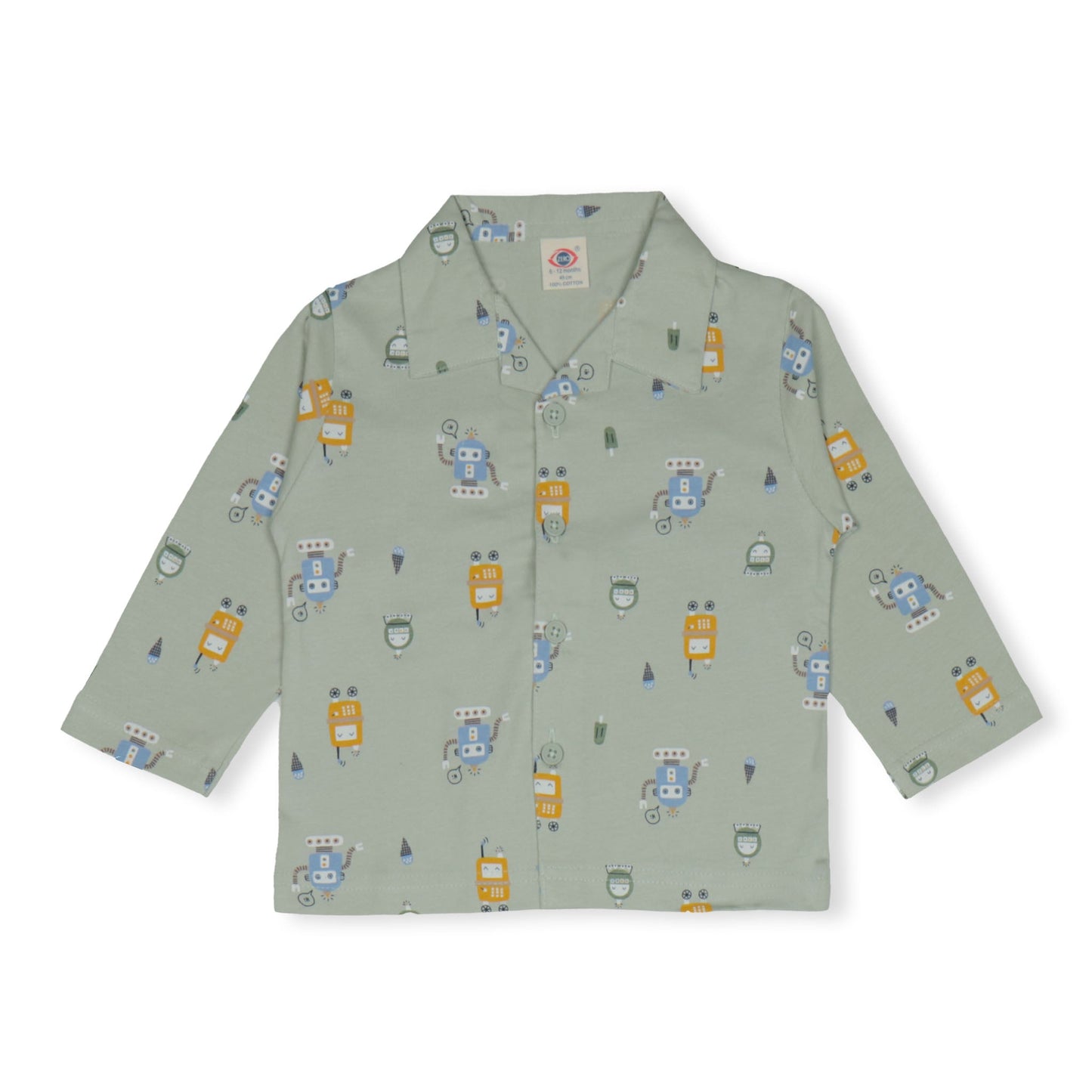 Zero CozyBots: Warm & Whimsical Robot Nightwear in Light Green