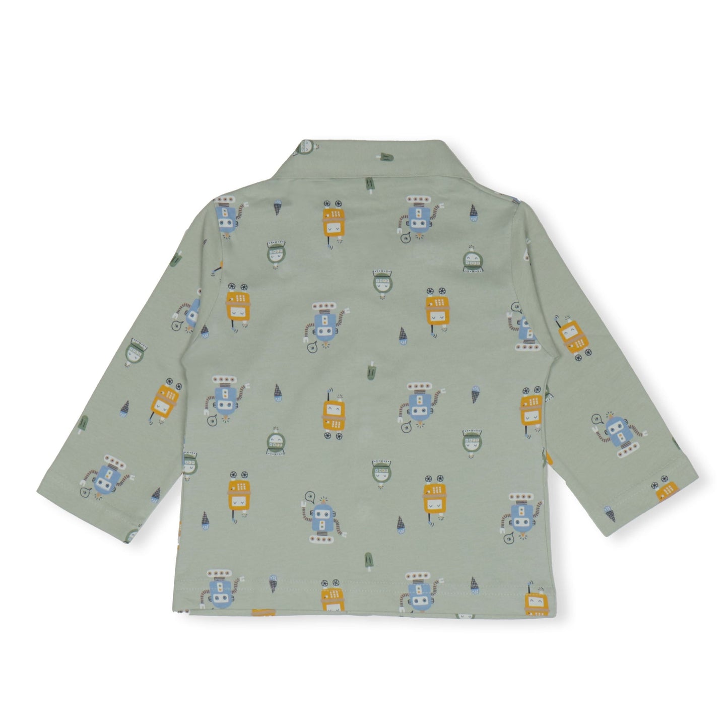 Zero CozyBots: Warm & Whimsical Robot Nightwear in Light Green