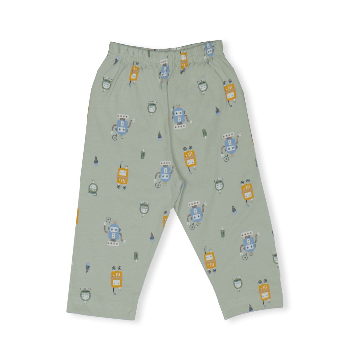 Zero CozyBots: Warm & Whimsical Robot Nightwear in Light Green