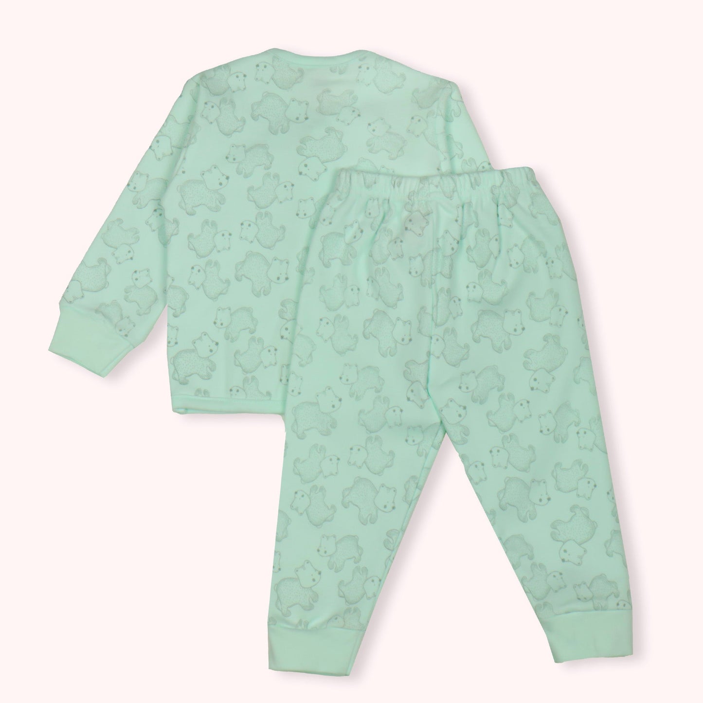Cozy Critter Crew: Pink Rabbit Light Green Cotton PJ Set