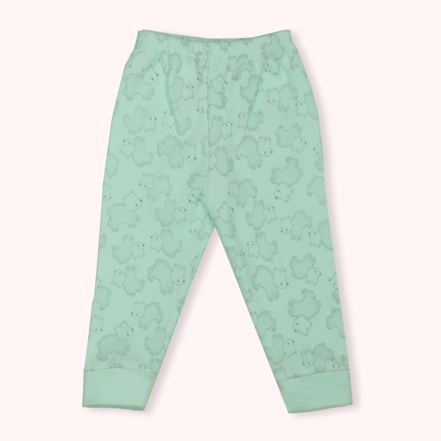 Cozy Critter Crew: Pink Rabbit Light Green Cotton PJ Set