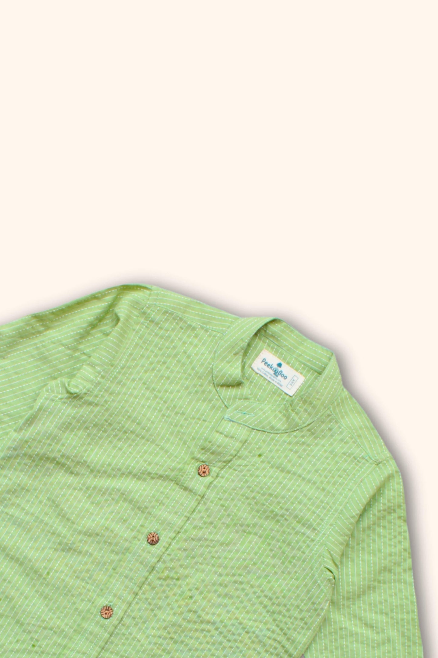 Peekaboo Boy’s Light Green All-Over Print Kurta with Comfortable Cotton Dhoti