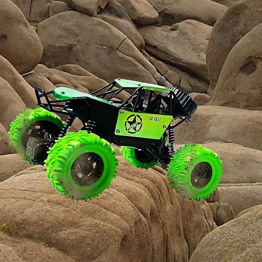 Remote Control Monster Truck RC Car Rock Crawler High Speed Racing Car Rechargeable Rally Car (Green)
