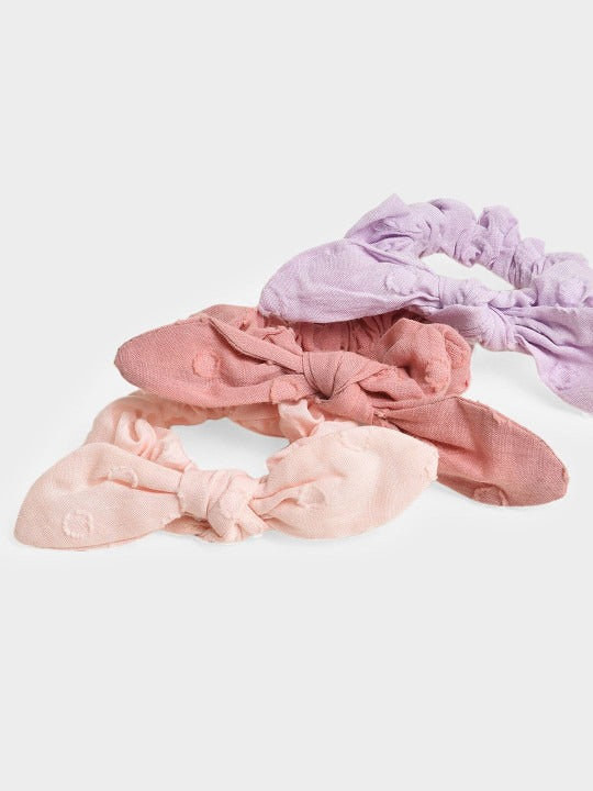 Chic Trio Hair Ties – Soft Lavender, Deep Wine, and Baby Pink by Miarcus