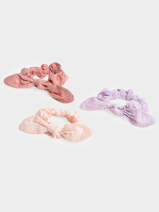 Chic Trio Hair Ties – Soft Lavender, Deep Wine, and Baby Pink by Miarcus