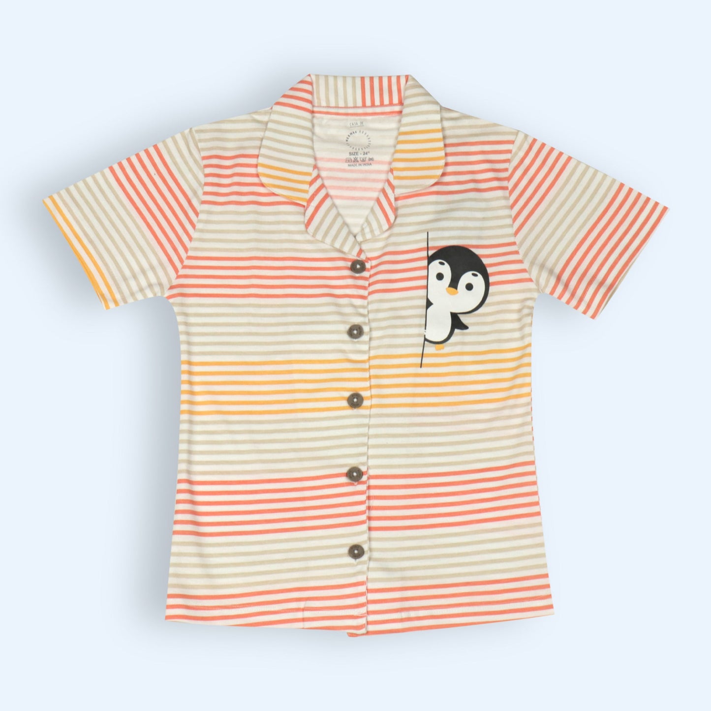Cute & Cozy Penguins of Bengaluru: Beige Comfort Nightwear for Girls