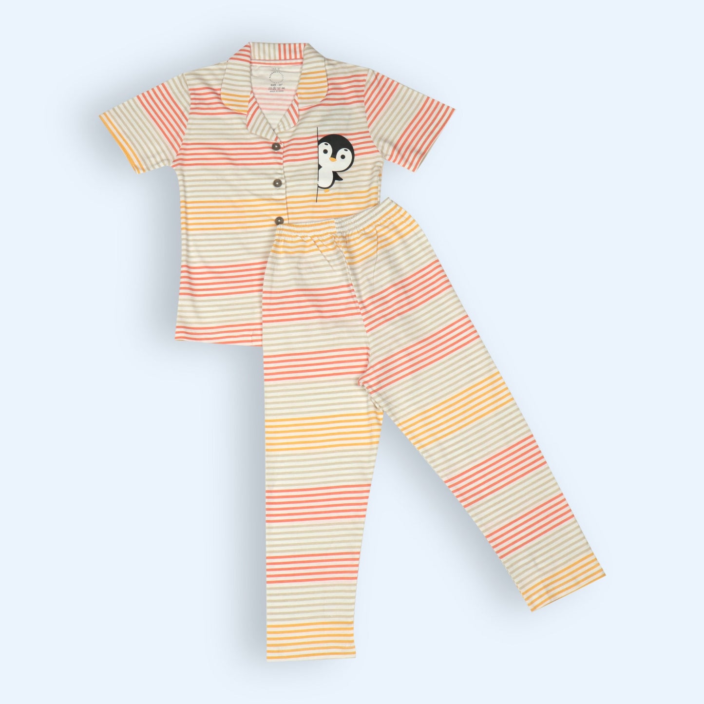 Cute & Cozy Penguins of Bengaluru: Beige Comfort Nightwear for Girls