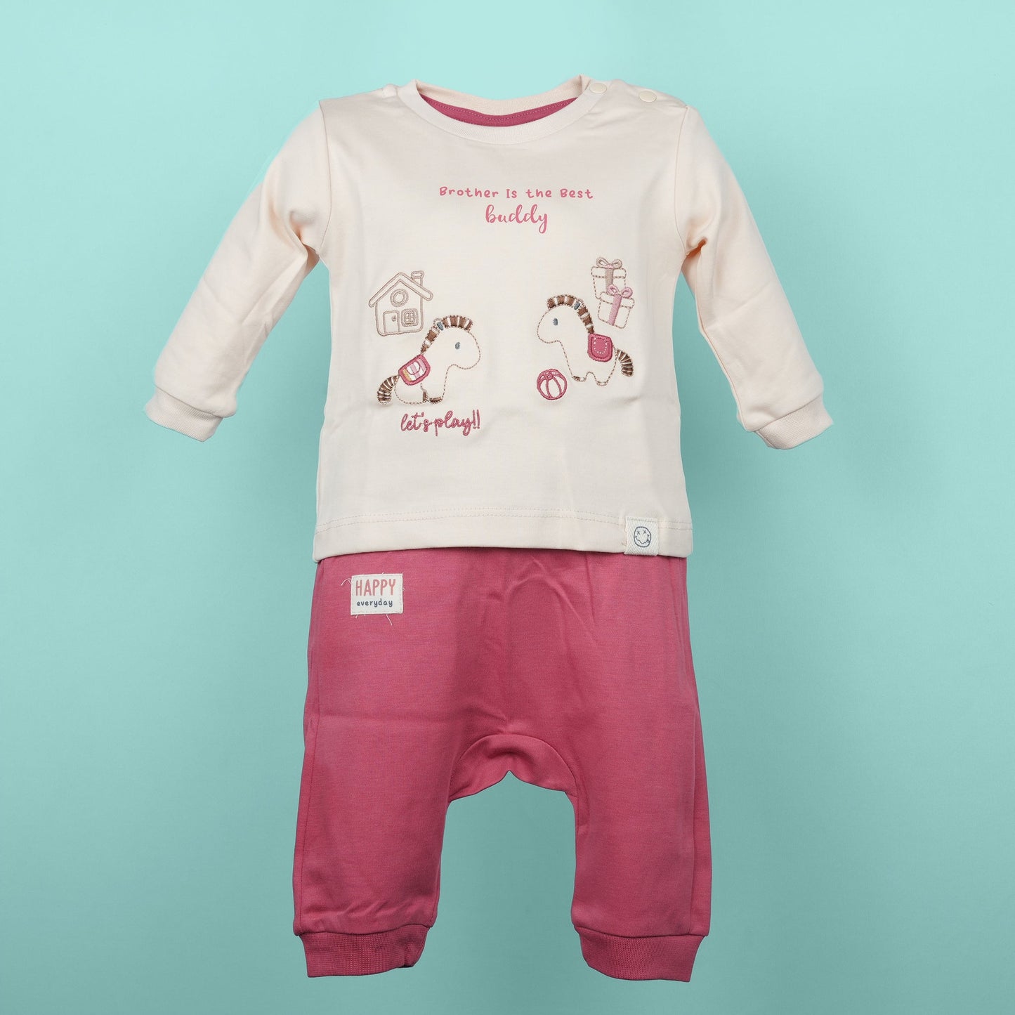 Brother is the Best' Beige Jogger Set